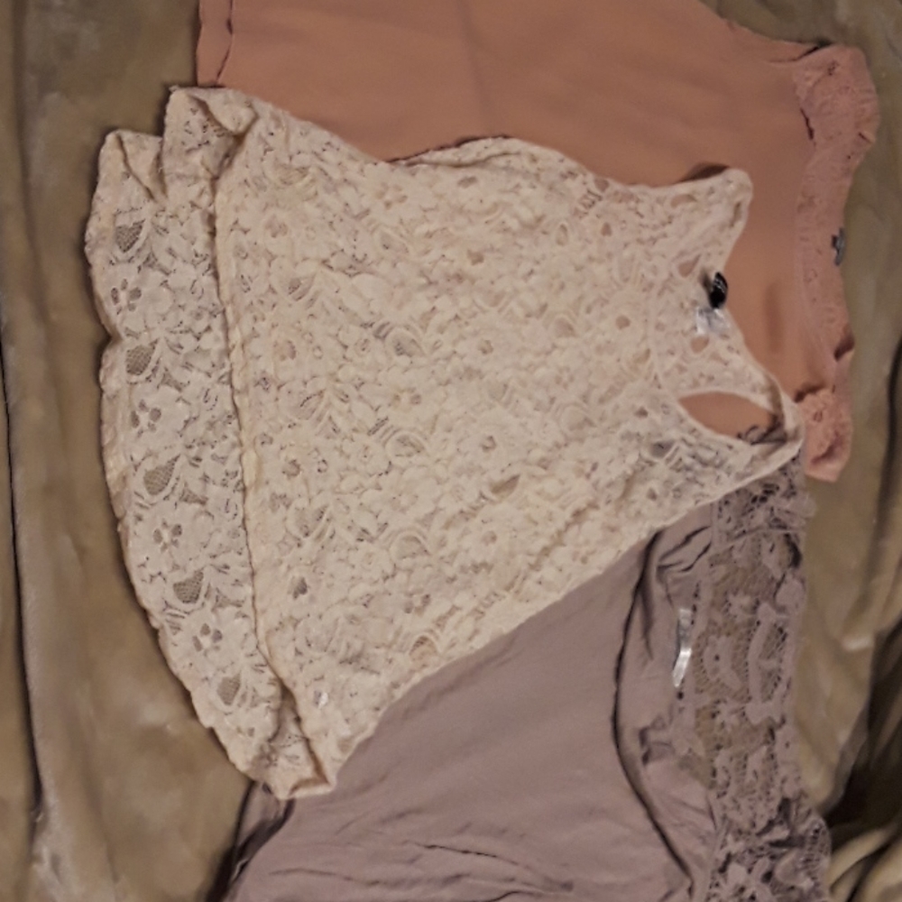 Trendy juniors lacy tanks.